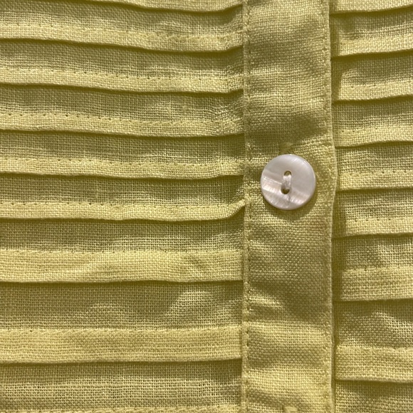 100% Linen Yellow Shirt - Picture 3 of 4